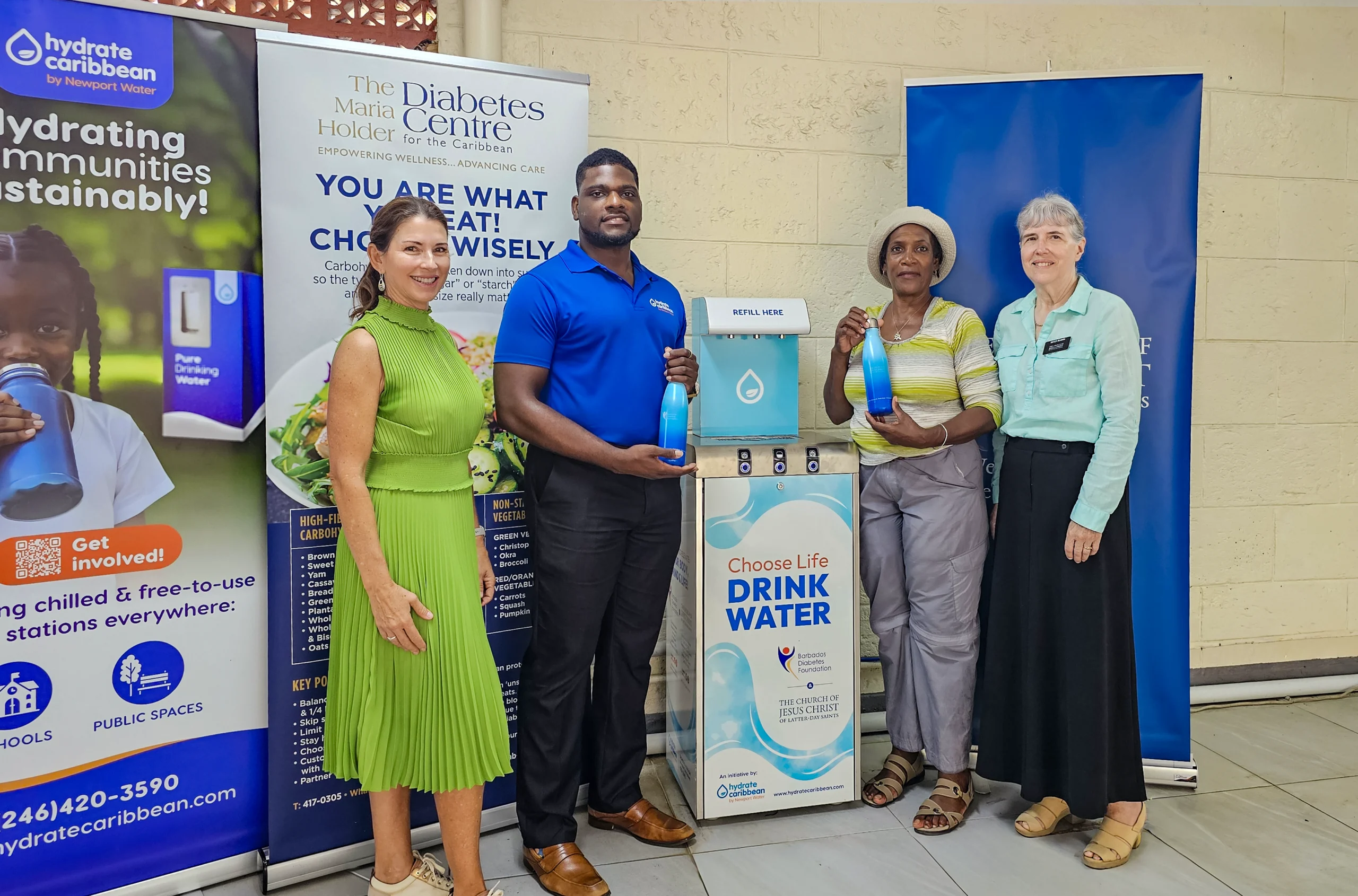 Hydrate Caribbean - Combermere School - Group Shot - Hydrate + Sponsors + LDS Church - Diabetes Foundation - Barbados