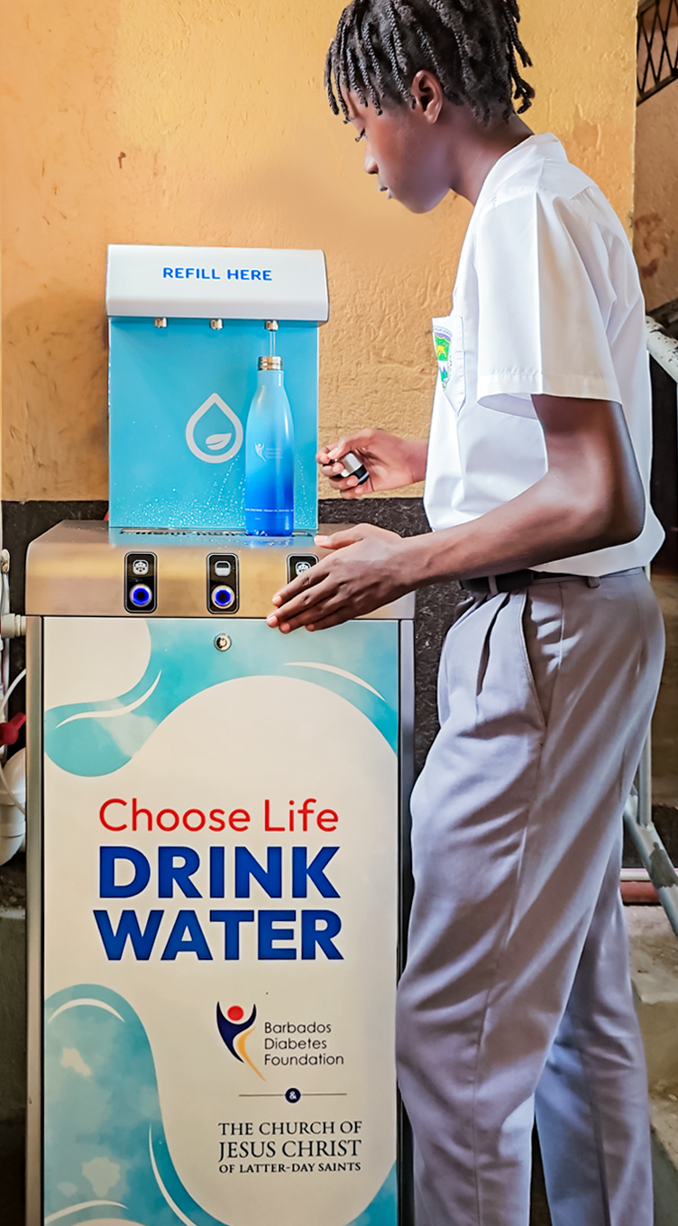 Hydrate Caribbean - St George Secondary School - Head Boy - Filling Up - LDS Church - Diabetes Foundation - Barbados