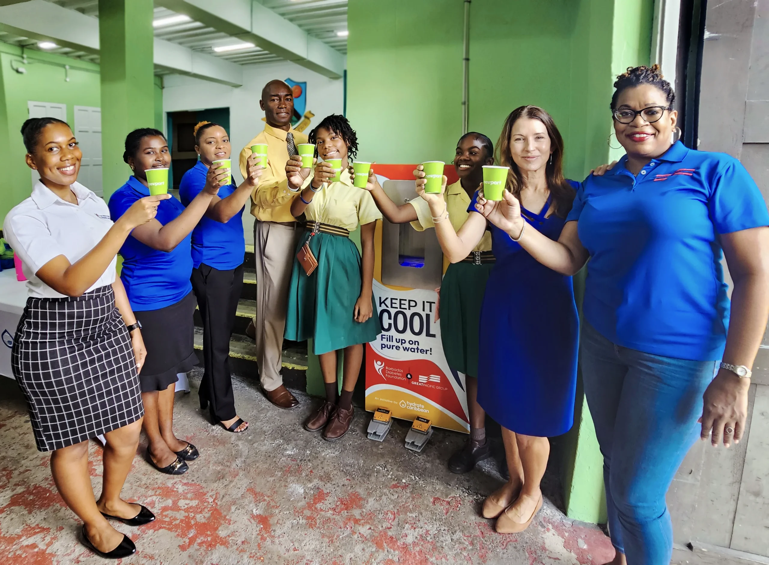 Diabetes-Foundation-Hydrate-Caribbean-Parkinson-Great-Pacific-Group-Barbados-Water-Hydrate-Station