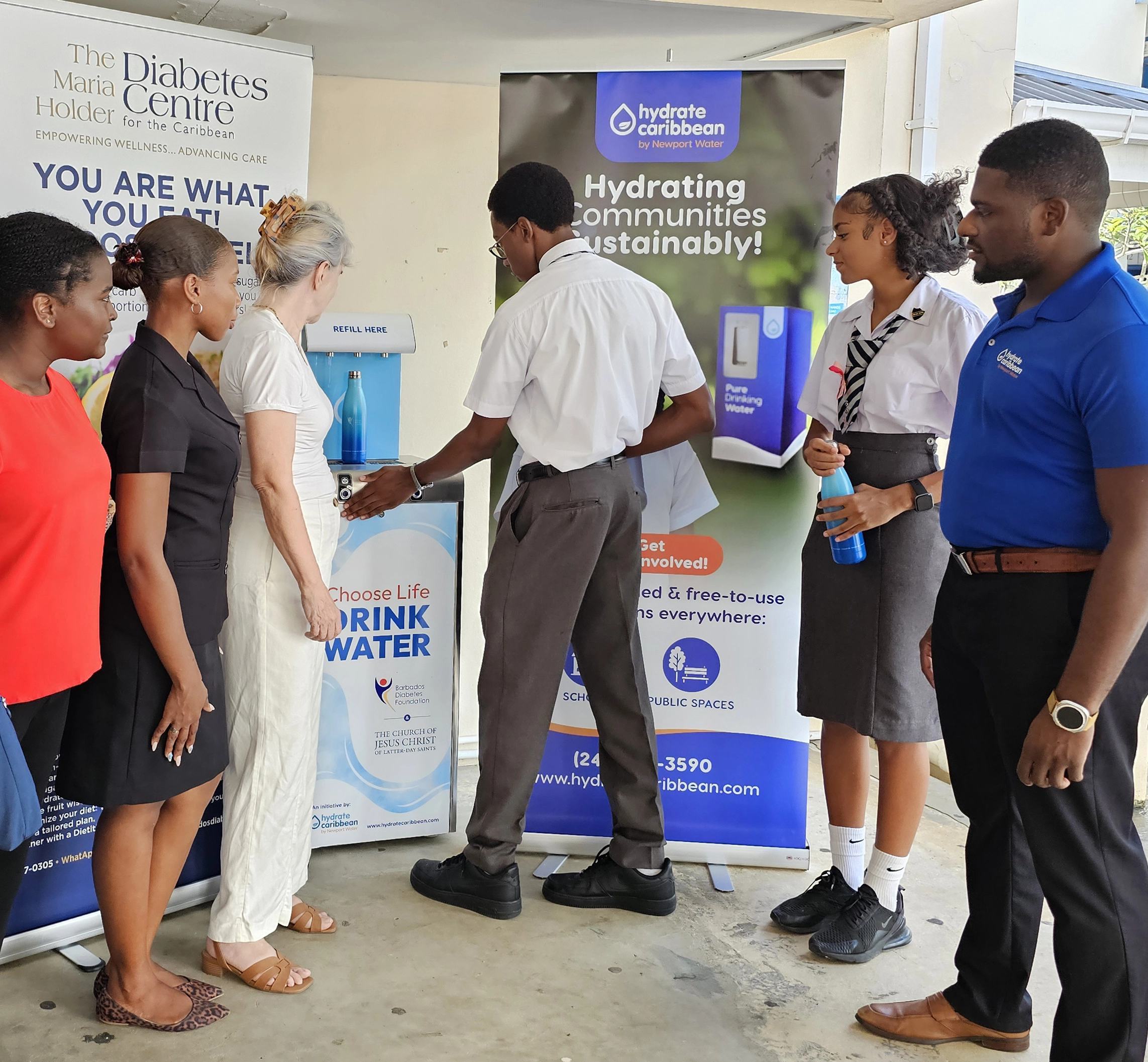 Hydrate Caribbean - The Lodge School - Filling Up - LDS Church - Diabetes Foundation - Barbados