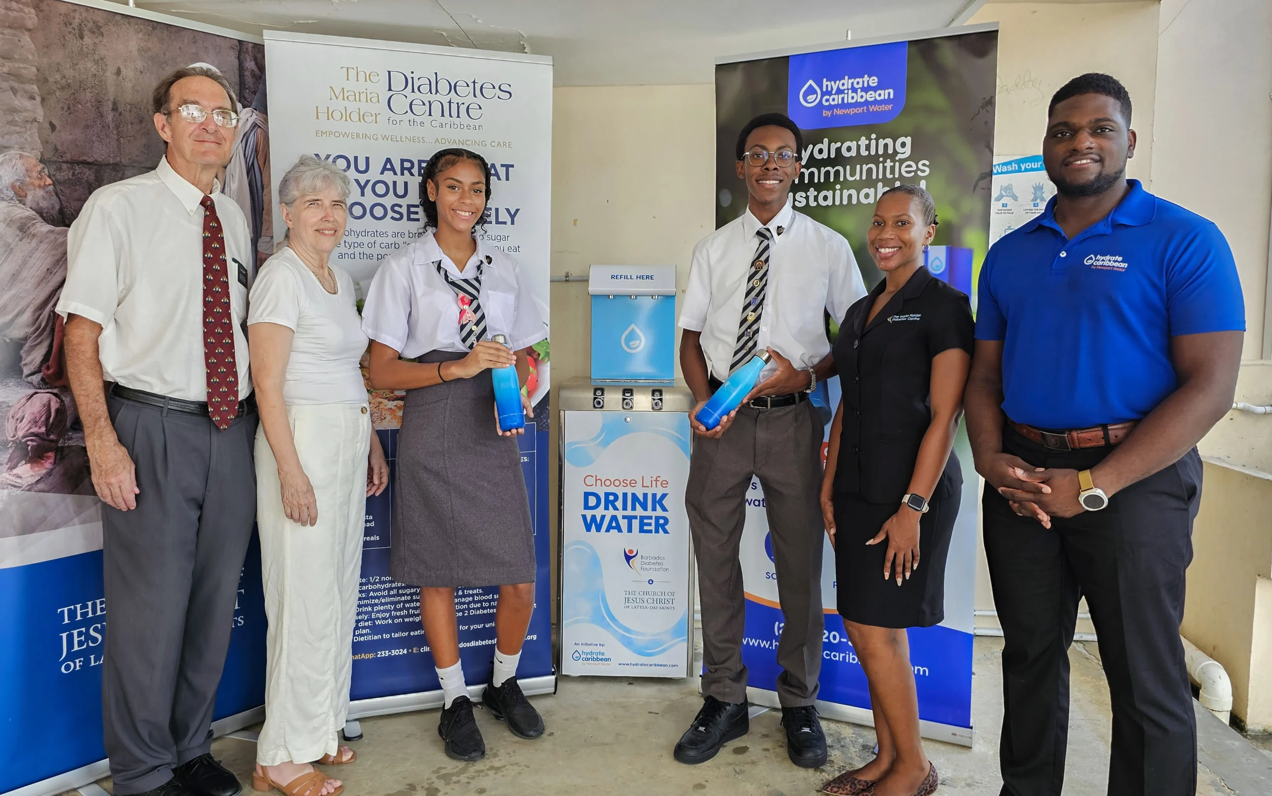 Hydrate Caribbean - The Lodge School - LDS Church - Diabetes Foundation - Group Shot - Barbados