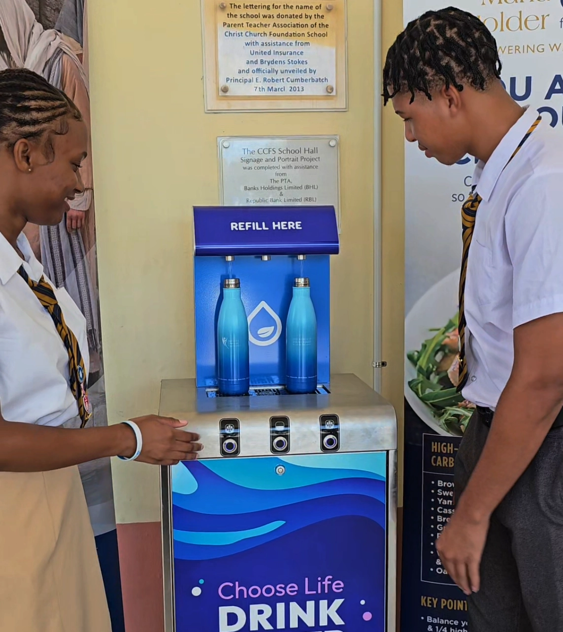 Hydrate Caribbean - Foundation School - Students Filling Up - LDS Church - Diabetes Foundation - Barbados