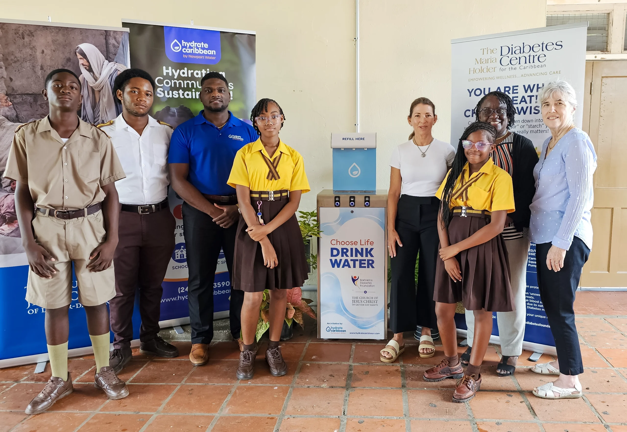 Hydrate Caribbean - Princess Margaret School - Group Shot - LDS Church - Diabetes Foundation - Barbados