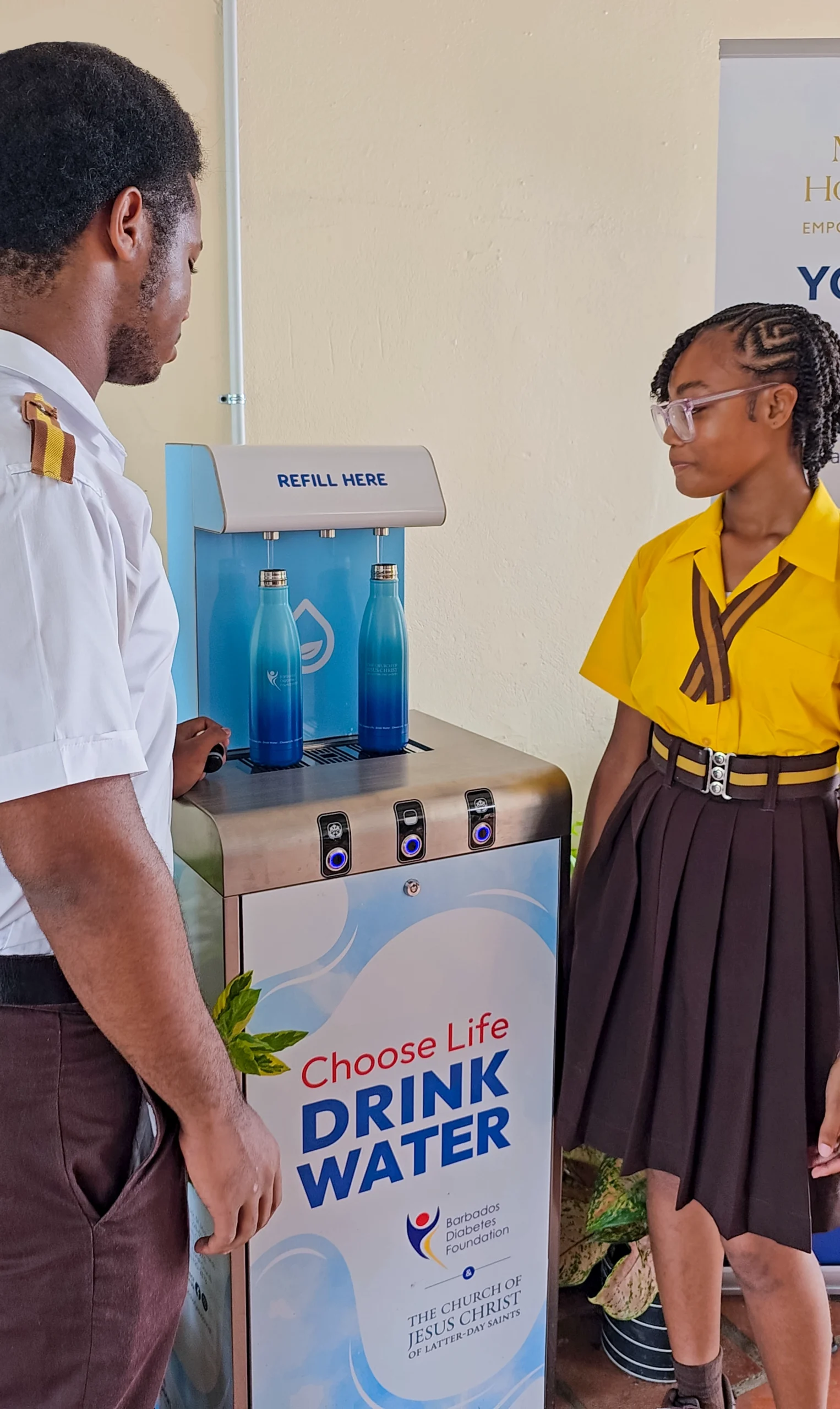 Hydrate Caribbean - Princess Margaret School - Students Filling Up - LDS Church - Diabetes Foundation - Barbados