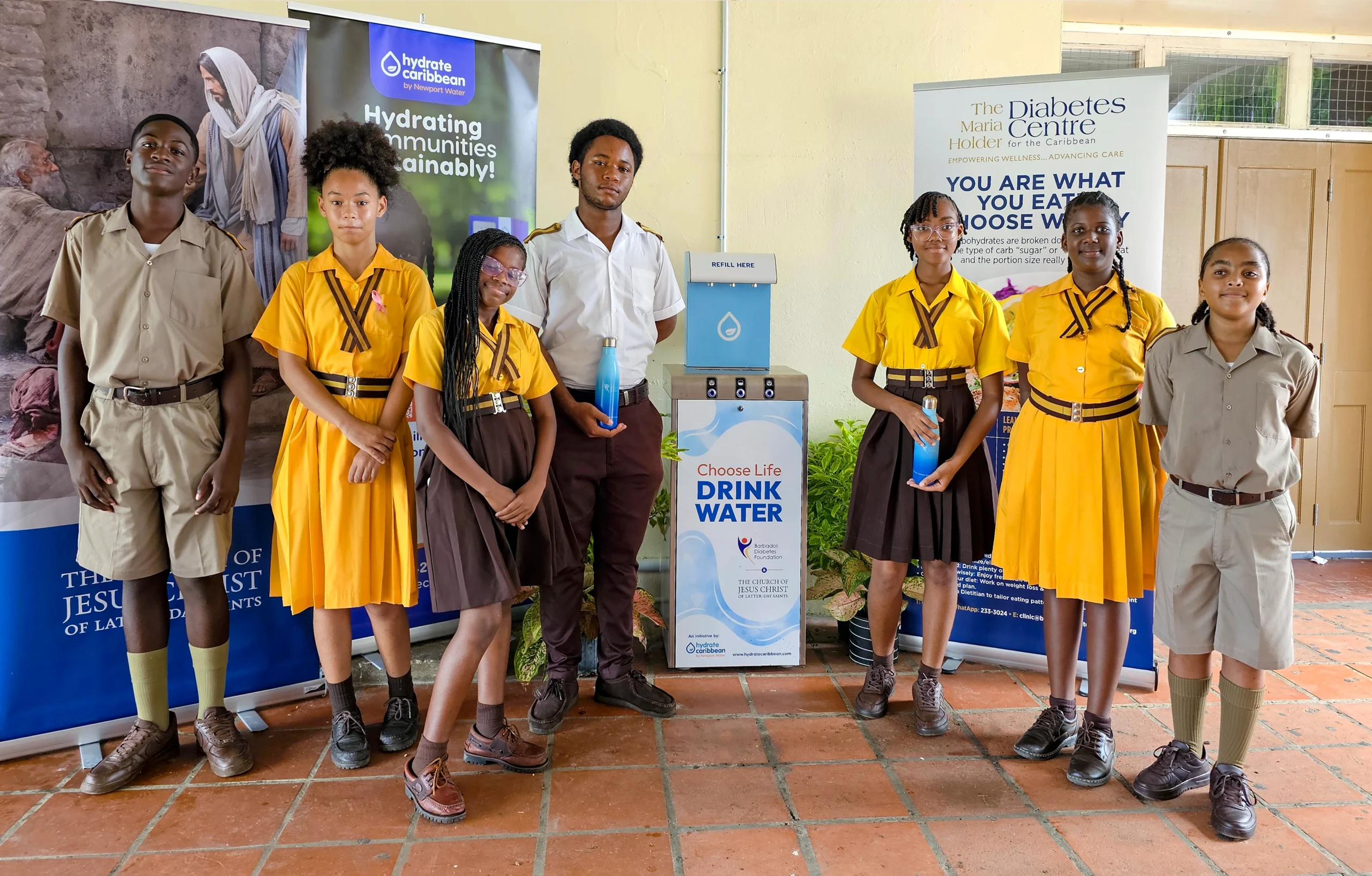Hydrate Caribbean - Princess Margaret School - Students - LDS Church - Diabetes Foundation - Barbados