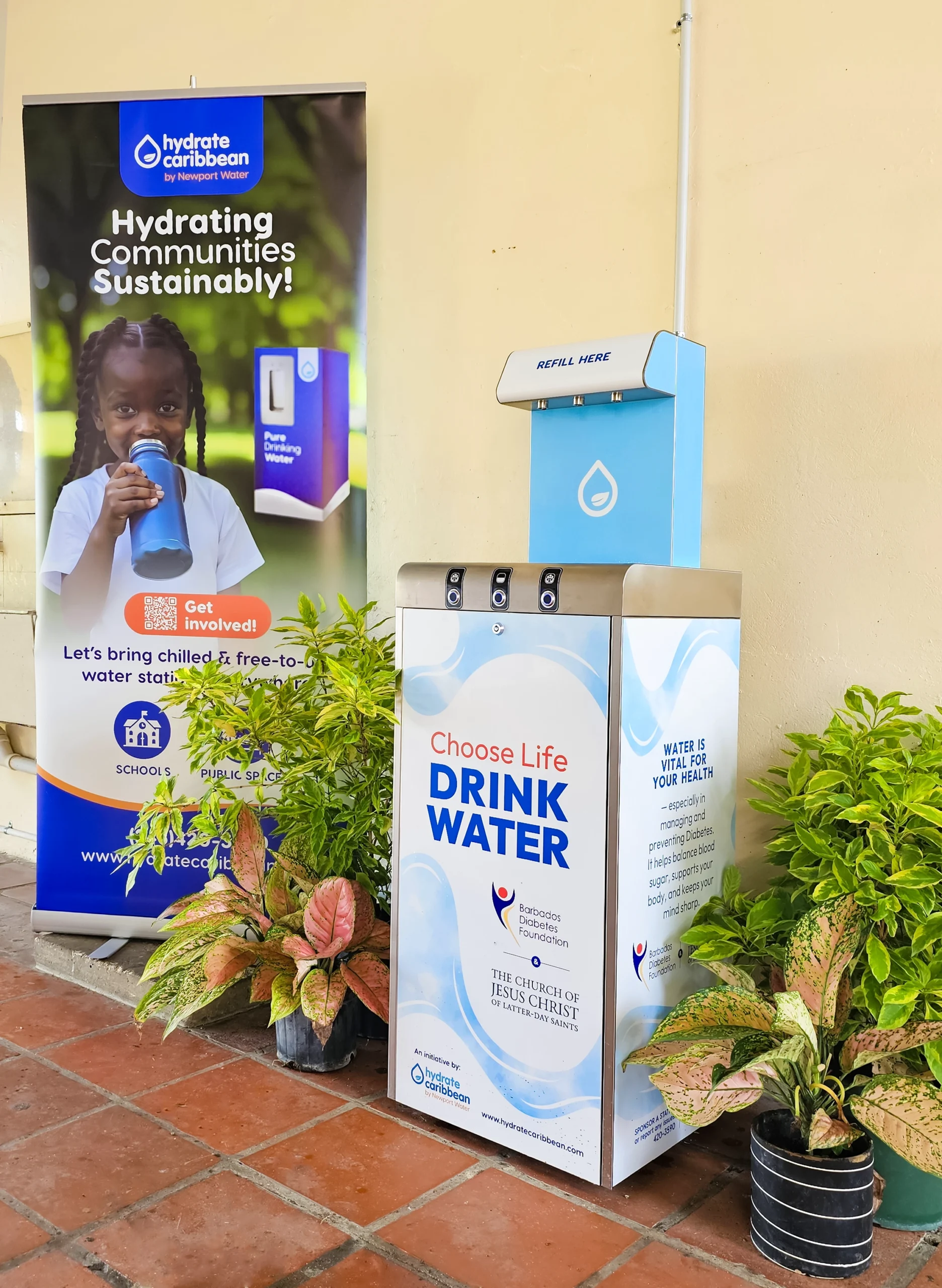 Hydrate Caribbean - Princess Margaret School - Water Station - LDS Church - Diabetes Foundation - Barbados