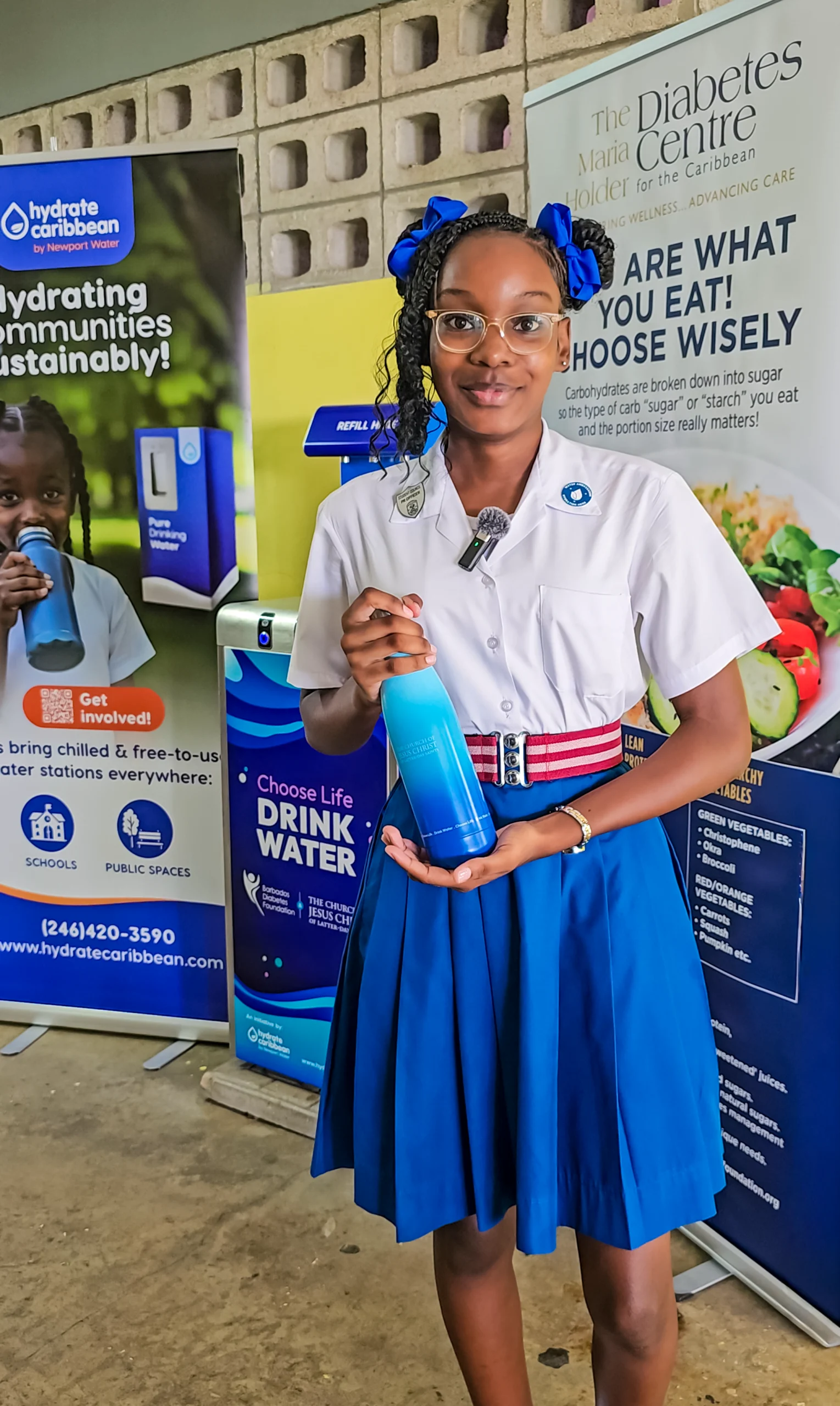 Hydrate Caribbean - Deighton Griffith School - Student -Water Ambassador - LDS Church - Diabetes Foundation - Barbados