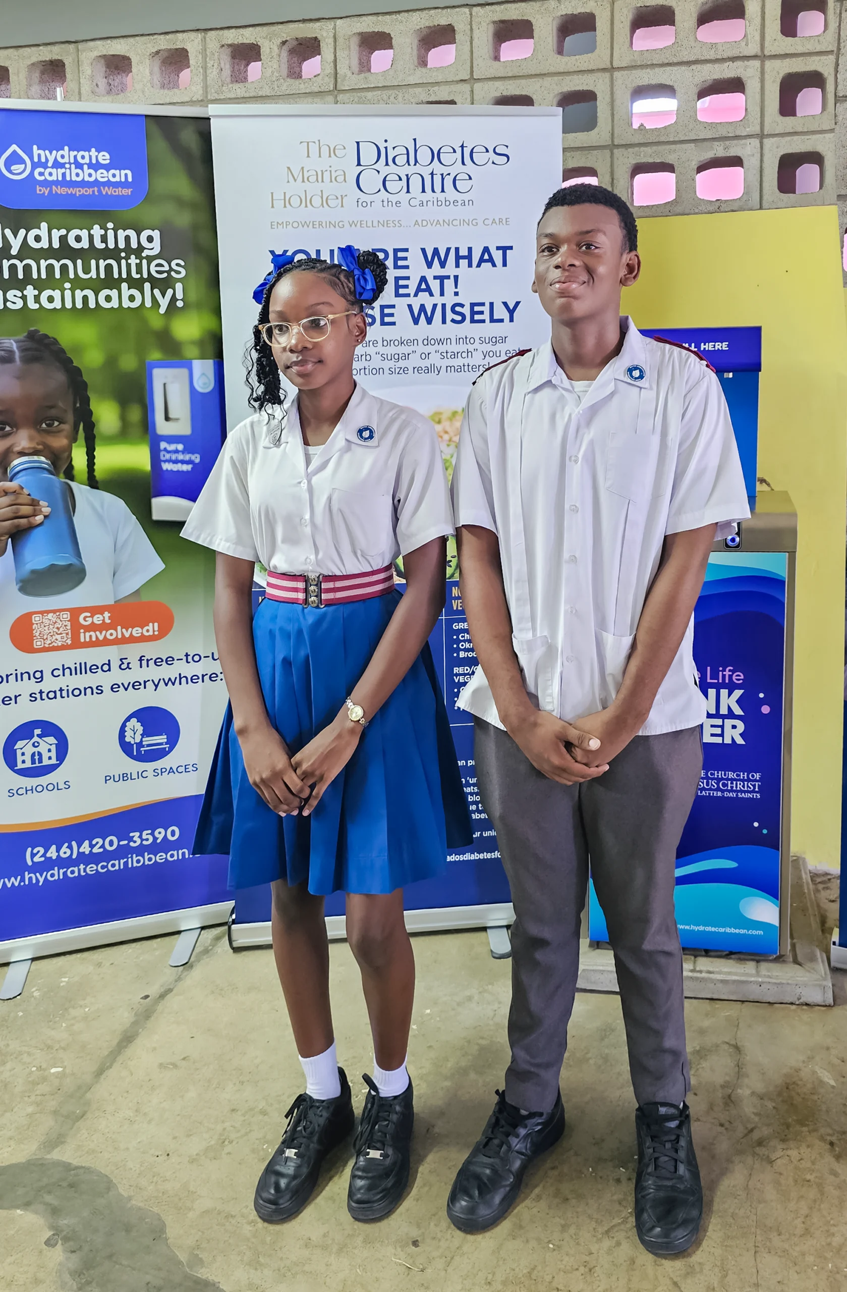Hydrate Caribbean - Deighton Griffith School - Students -Water Ambassadors - LDS Church - Diabetes Foundation - Barbados