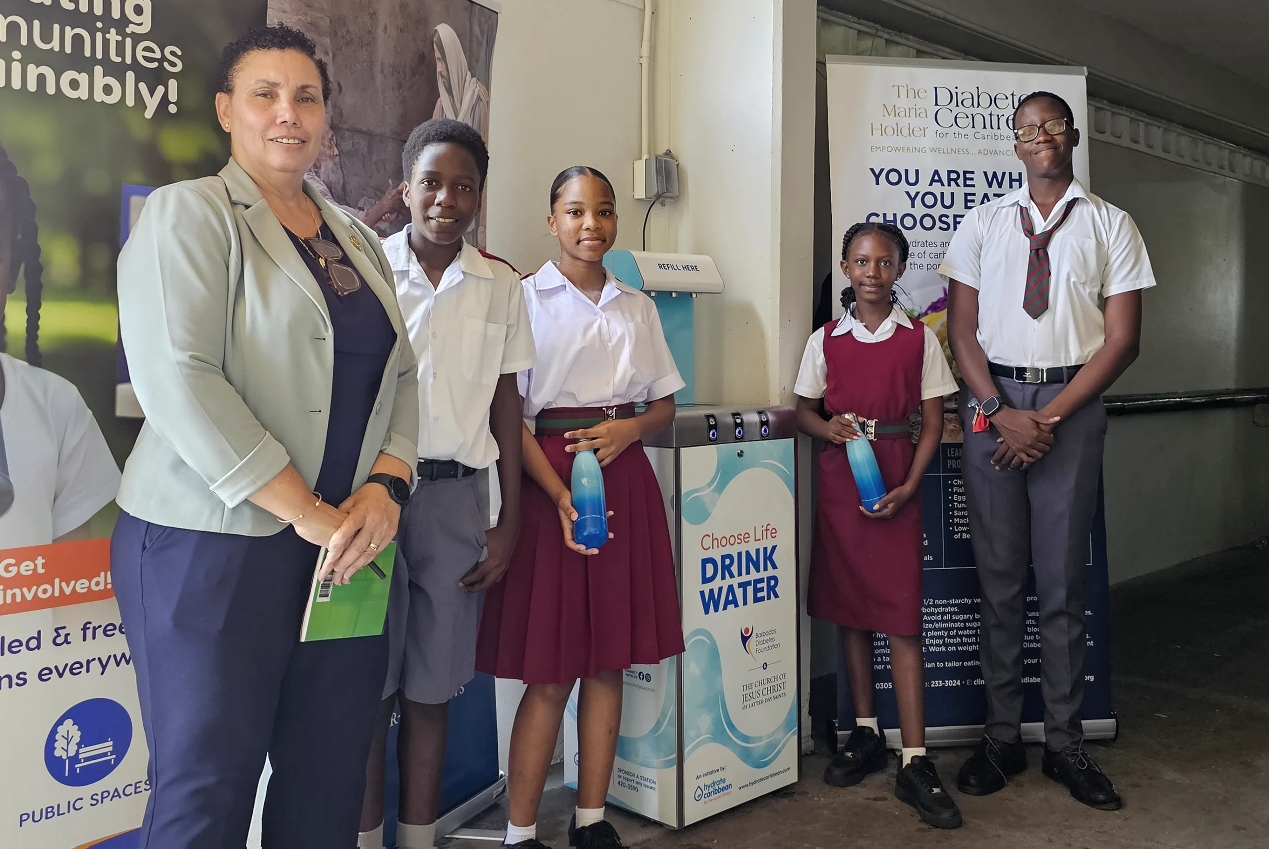 Hydrate Caribbean - Graydon Sealy - Group Shot - LDS Church - Diabetes Foundation - Barbados